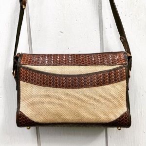 Brahmin Vintage Woven Leather and Linen Bag - Picture 2 of 12
